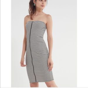 Horizontal stripped black and white dress